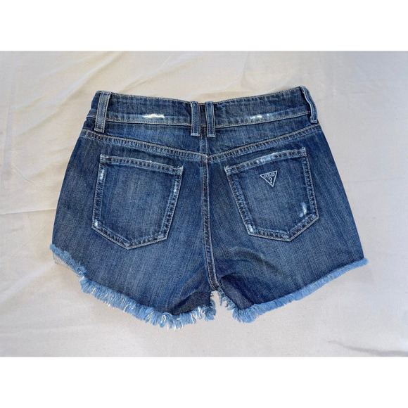 Guess WD31D11D0ZN0 Destroyed Cutoff Denim Short Shorts. Women's 24, GUC!! - Picture 4 of 5